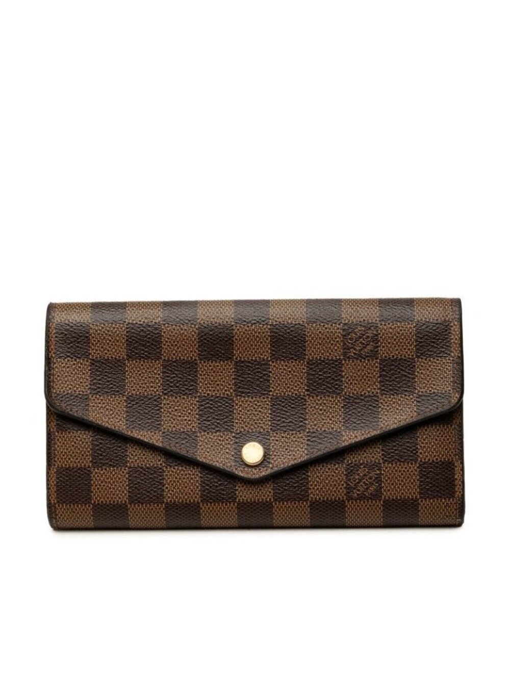 Louis Vuitton Damier Portefeuille Sarah Wallet Brown Leather